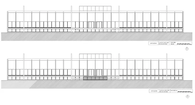 Crown Hall ITT – Alzados Crown Hall ITT alzados con proporciones y ritmo de fachada