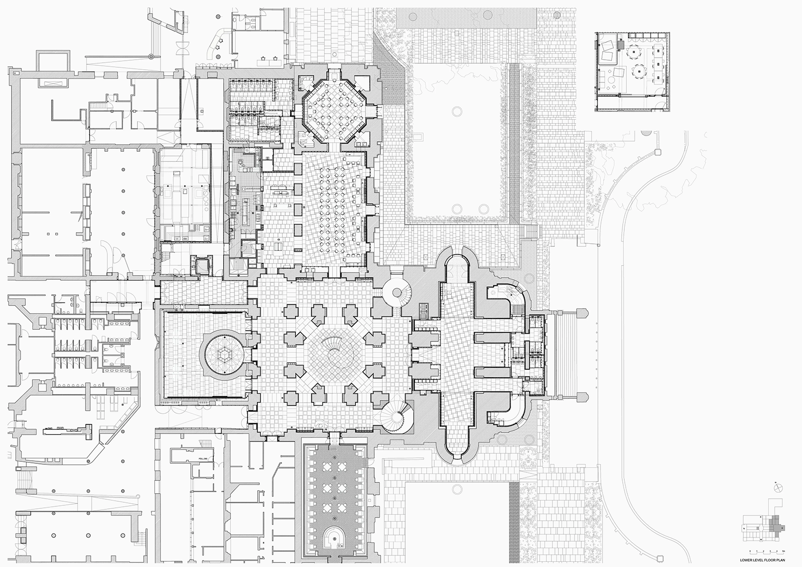 Planta nivel principal – rotonda y enfilade Tate Britain – plano de planta del nivel principal con rotonda central