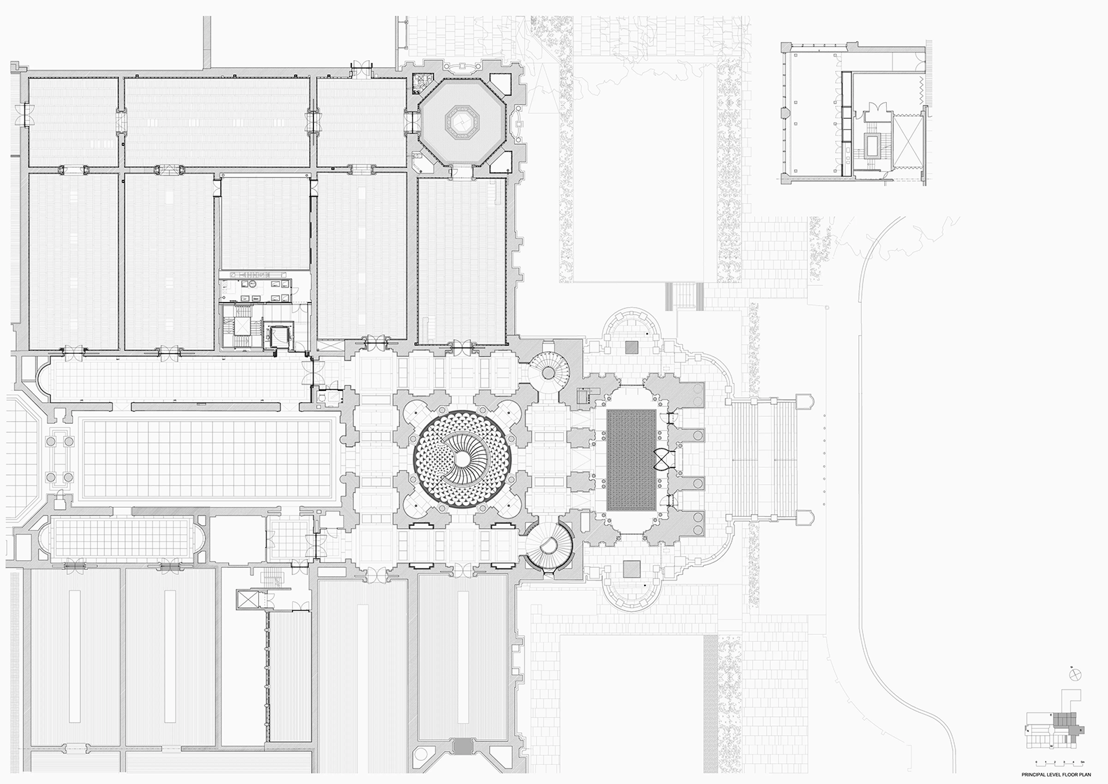 Planta nivel inferior – servicios y café Tate Britain – plano de planta del nivel inferior con servicios y café
