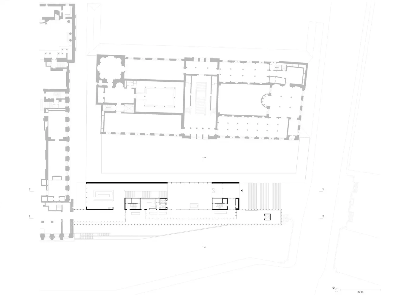 Plano — Segundo nivel Plano del segundo nivel de la James Simon Galerie
