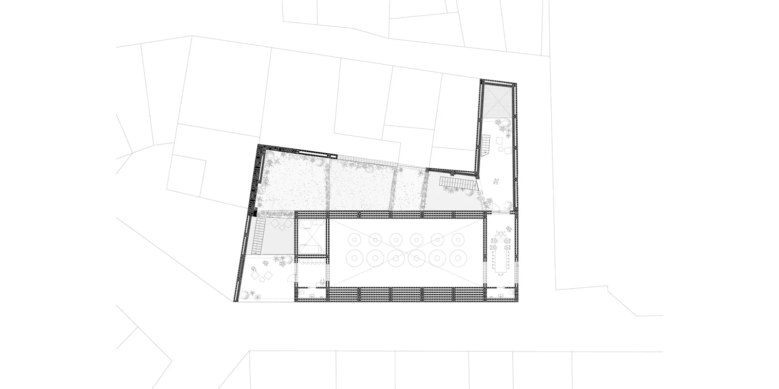 Planta nivel superior Clos Pachem HArquitectes – planta nivel superior y circulaciones