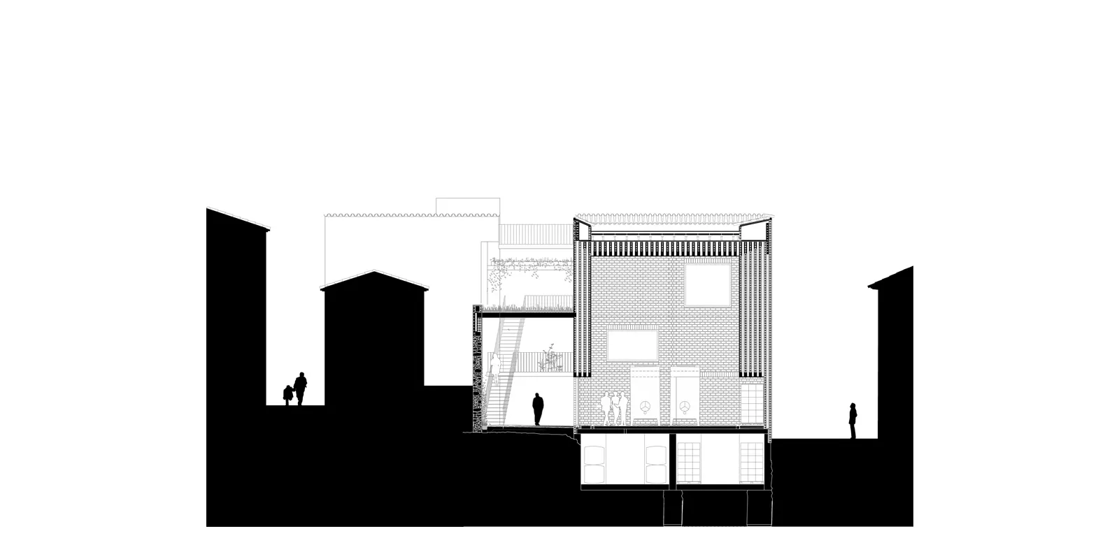 Sección transversal 1 Clos Pachem HArquitectes – sección transversal 1