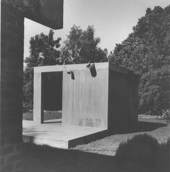 Villa Sarabhai – archivo 2 Archivo: pabellón y jardín en fotografía histórica
