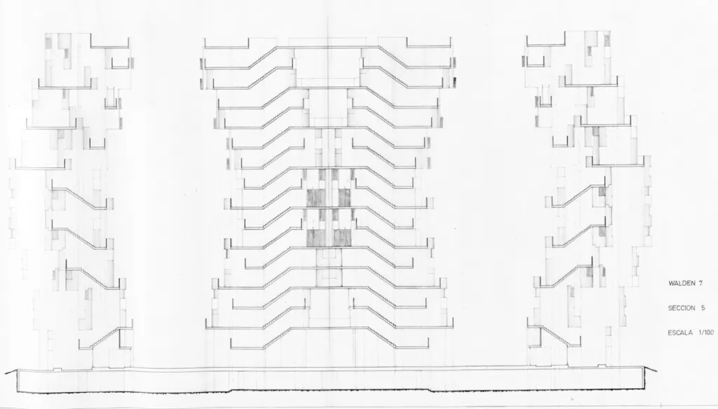 Walden 7 – Sección estructural Walden 7 – sección estructural